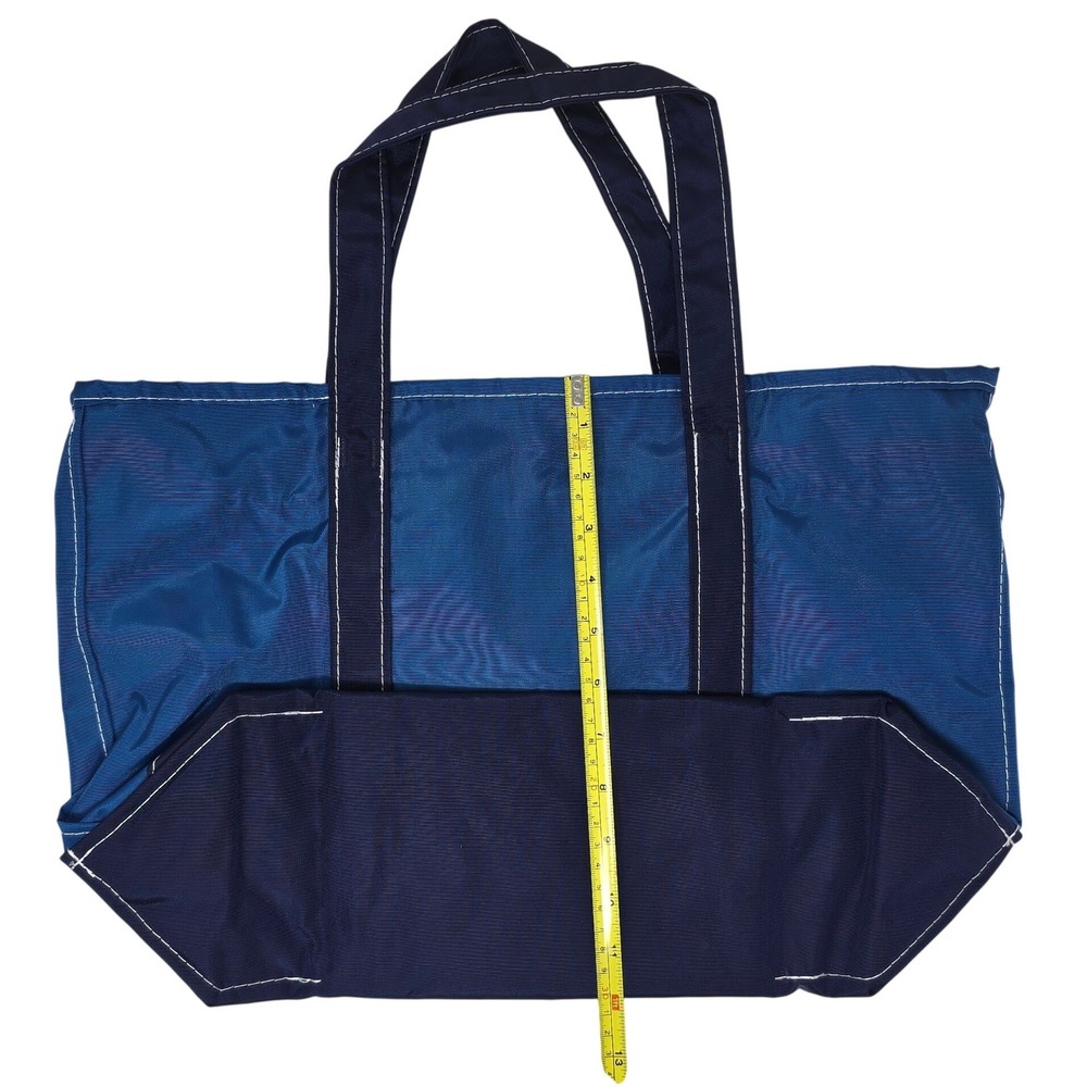 LL Bean Everyday Lightweight Tote Medium Nautical Blue Nylon Bag 283728 - Picture 4 of 14